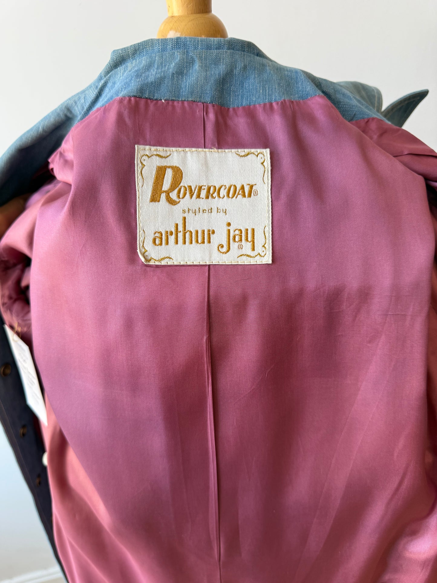 60s/70s Rovercoat Studded Denim Coat