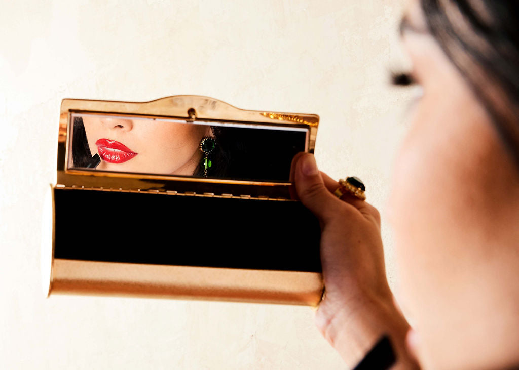 Vintage Gold Rounded Metal Clutch