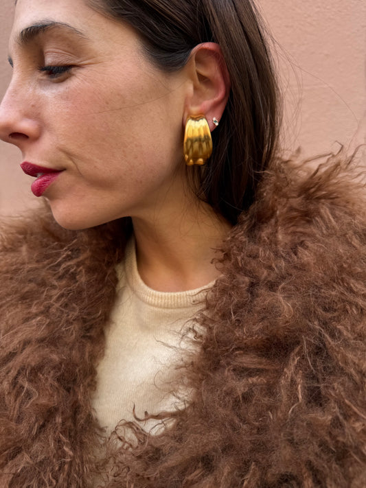 80s Deadstock Gold Tone clip-on earrings