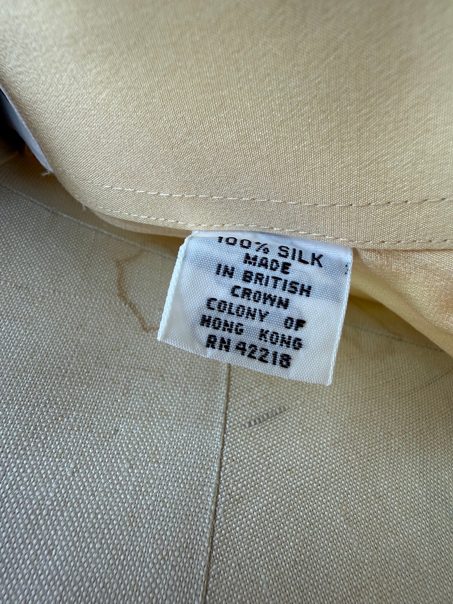 Vintage Butter Yellow Silk Givenchy Blouse