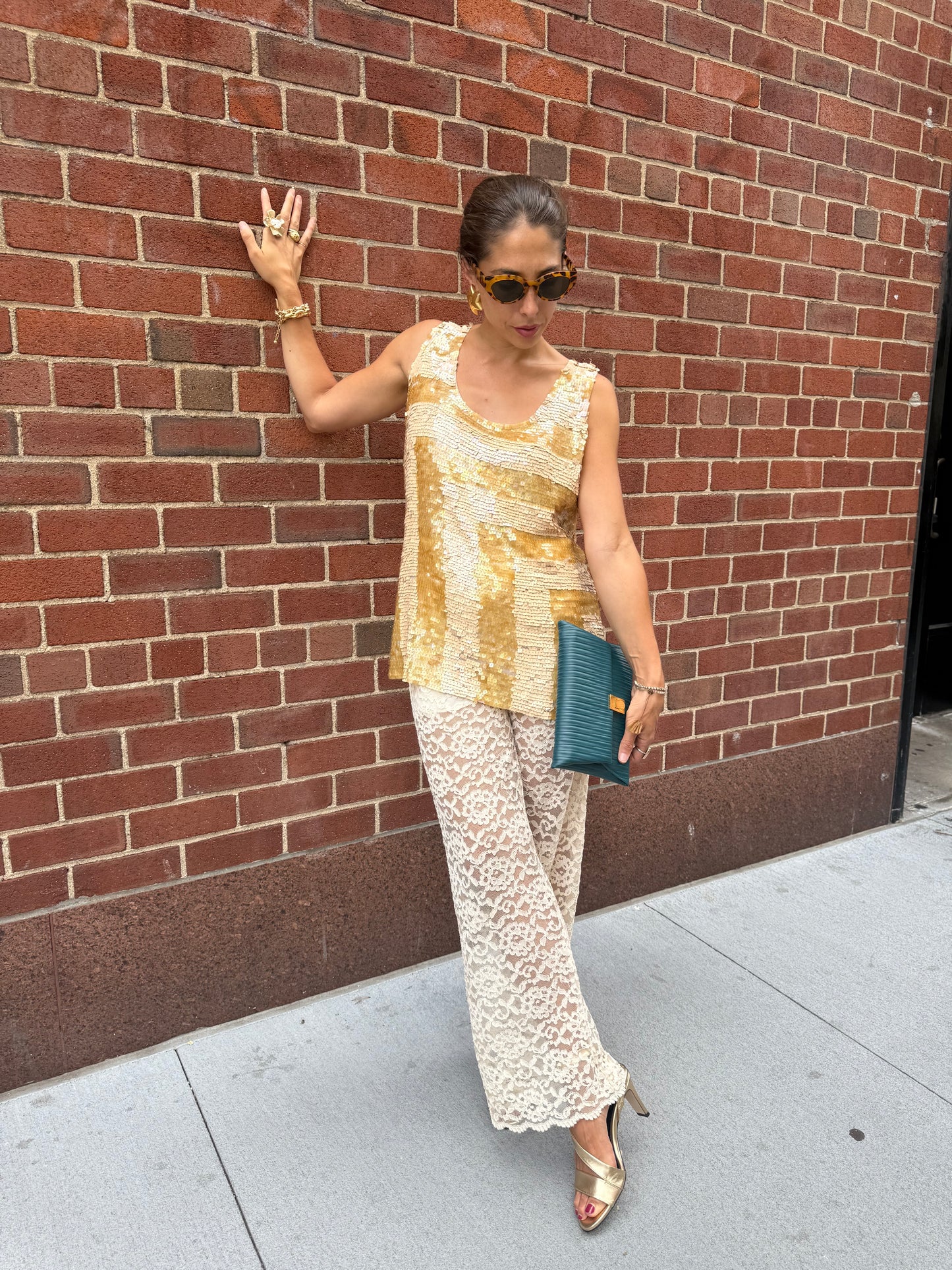 Vintage striped sequin tunic