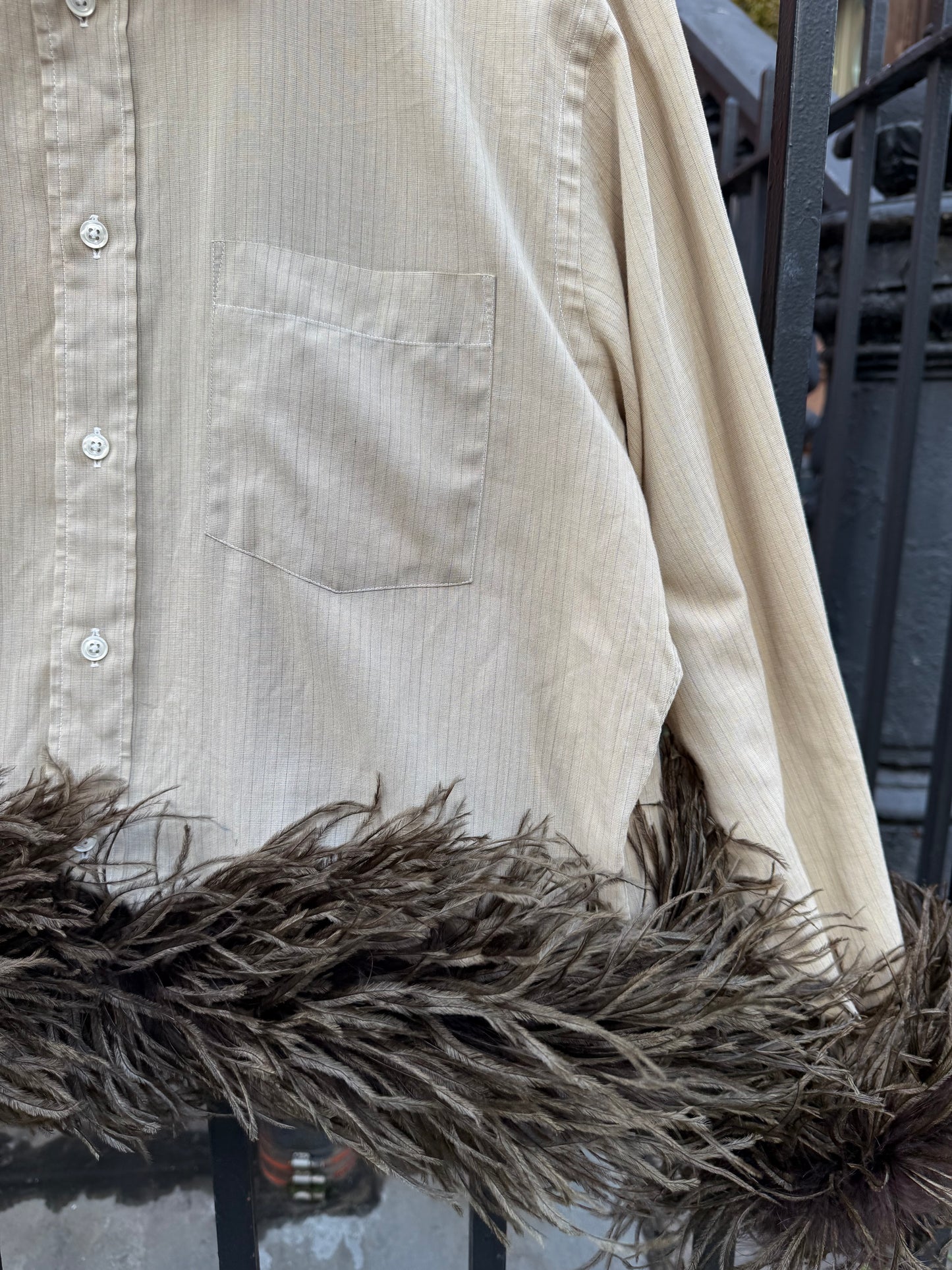 The Colette Feather Shirt Dior - Tan & Brown