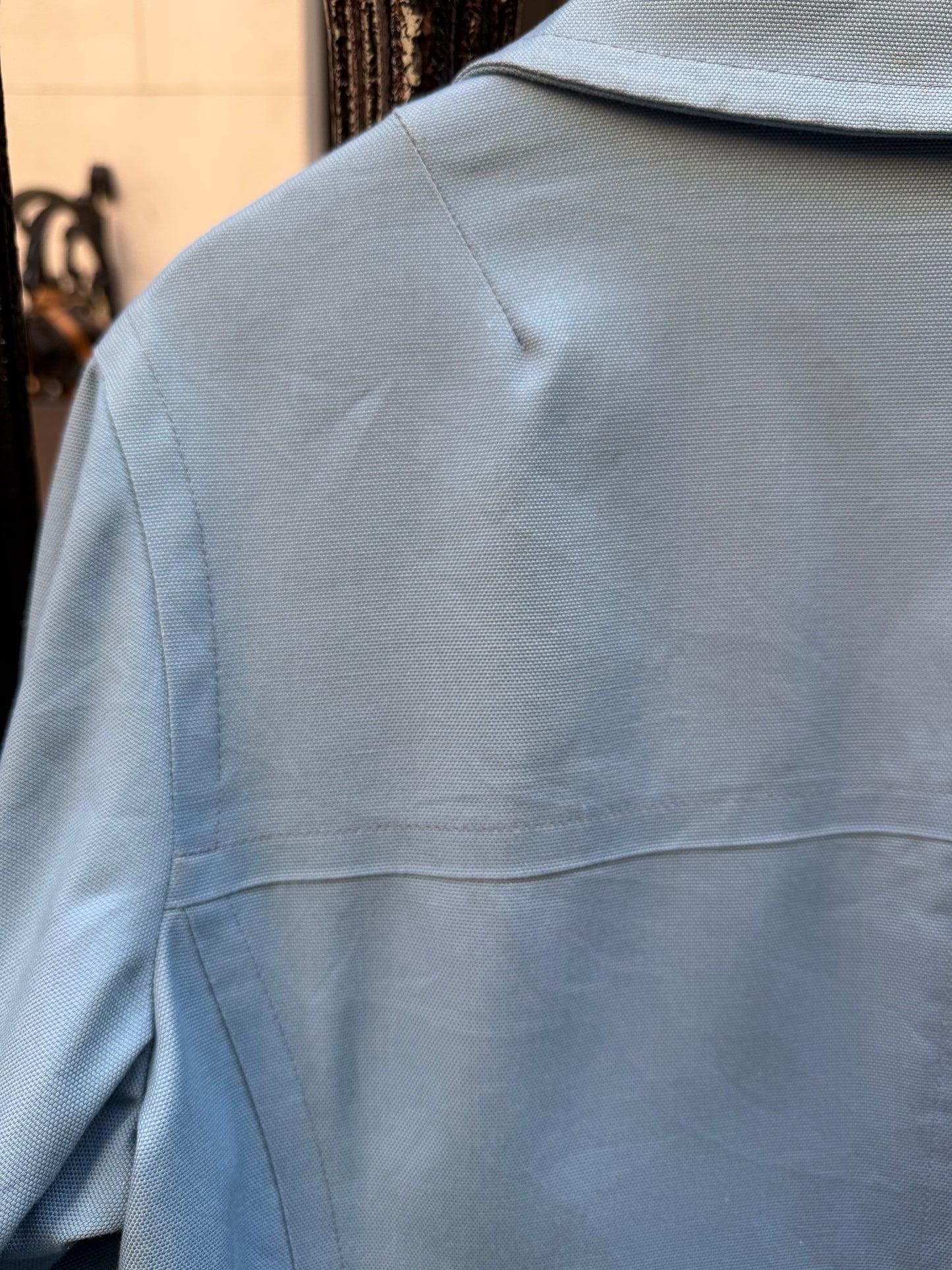 60s Powered Blue Double Breasted Trench