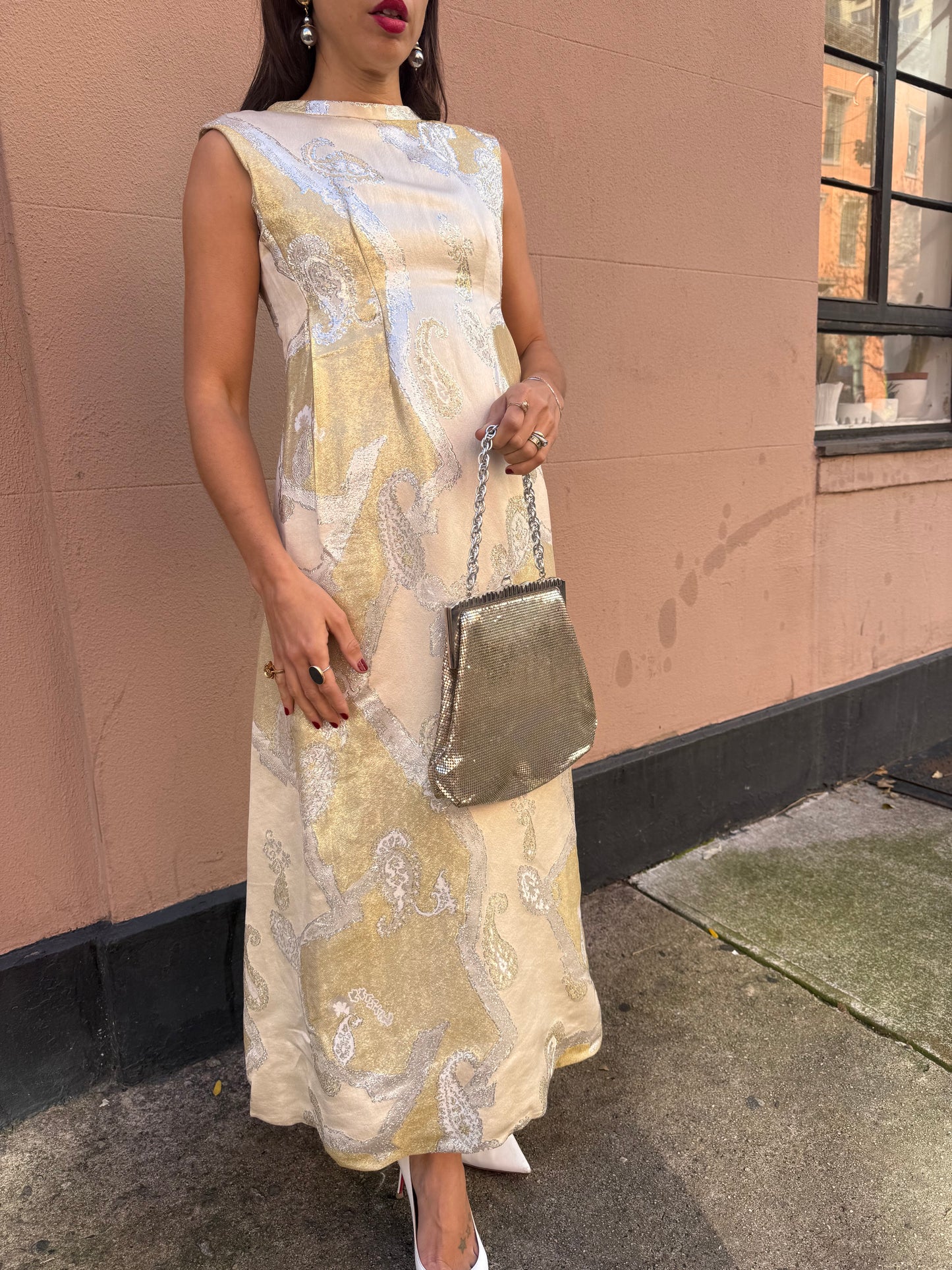 60s Whiting & Davis Silver Chainmail Bag