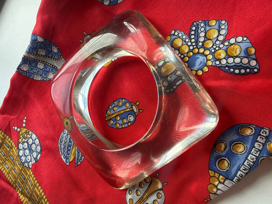 MCM clear lucite bangle bracelet