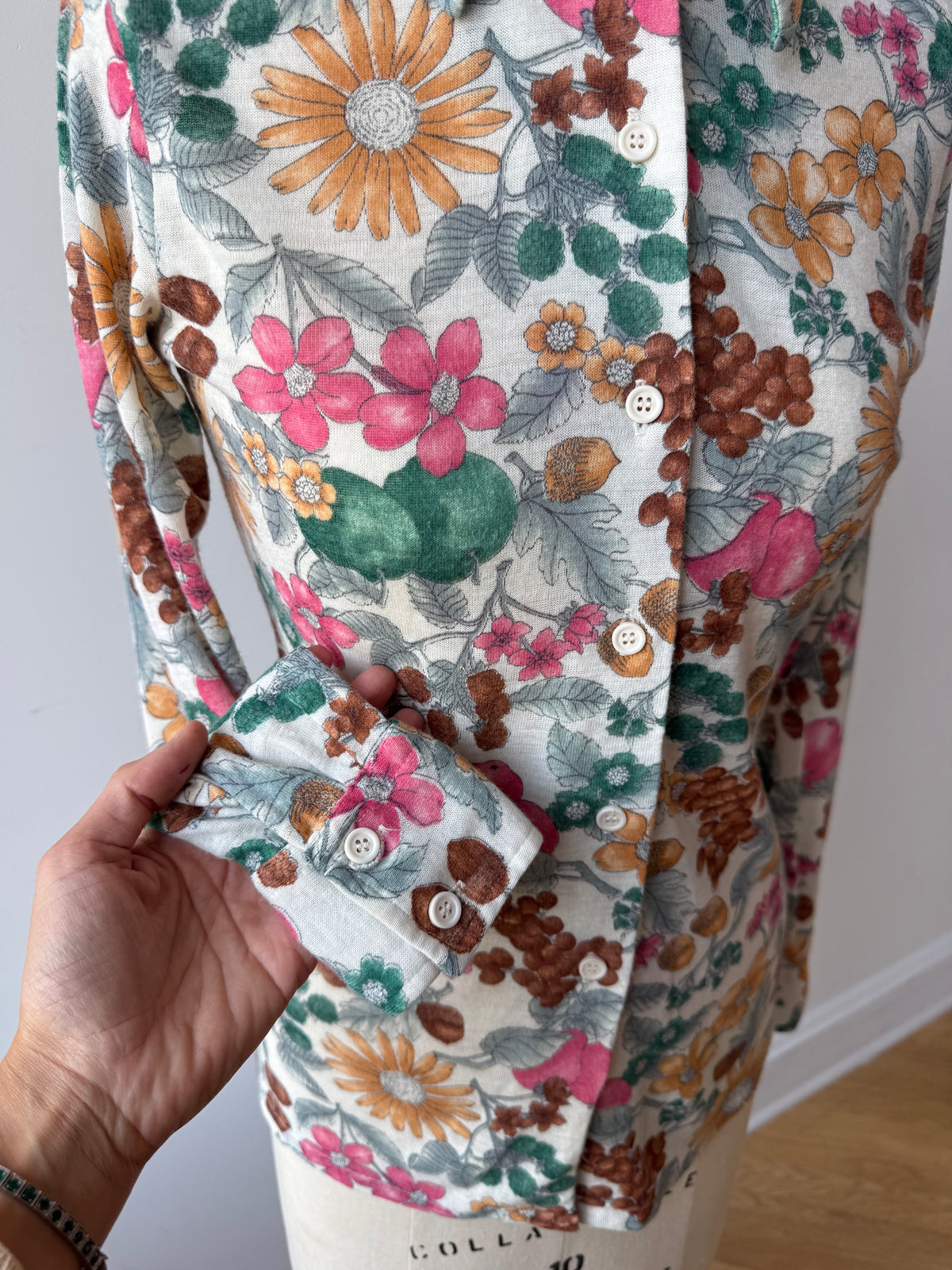 70s Christian Dior Floral Button up
