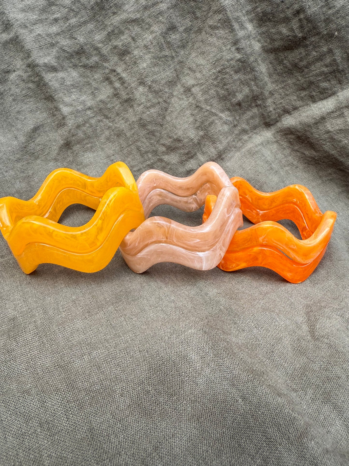 60s Parisian Galalith Swirl Bangles