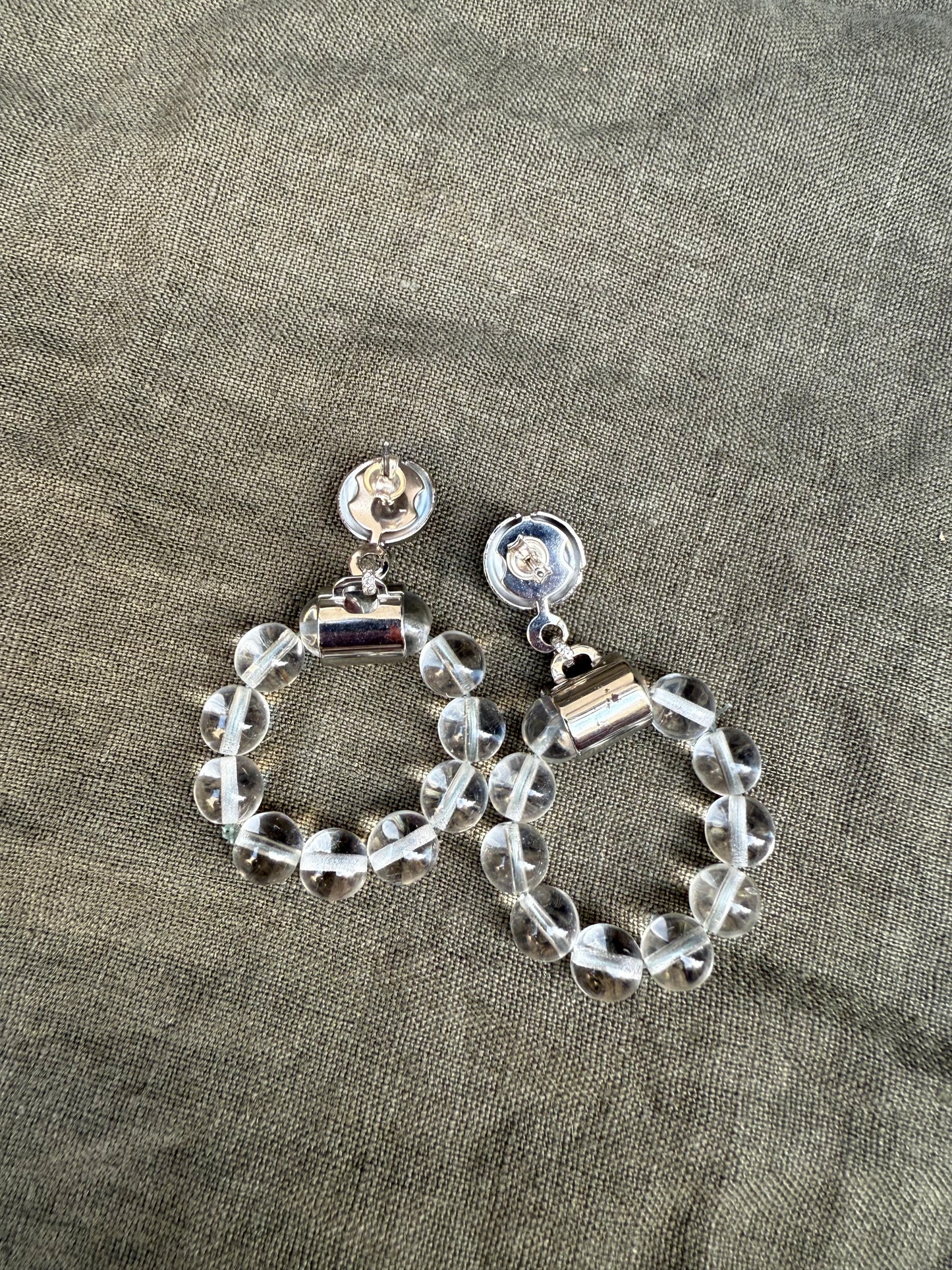 60s/70s Modernist Clear Lucite "Bubble" Earrings