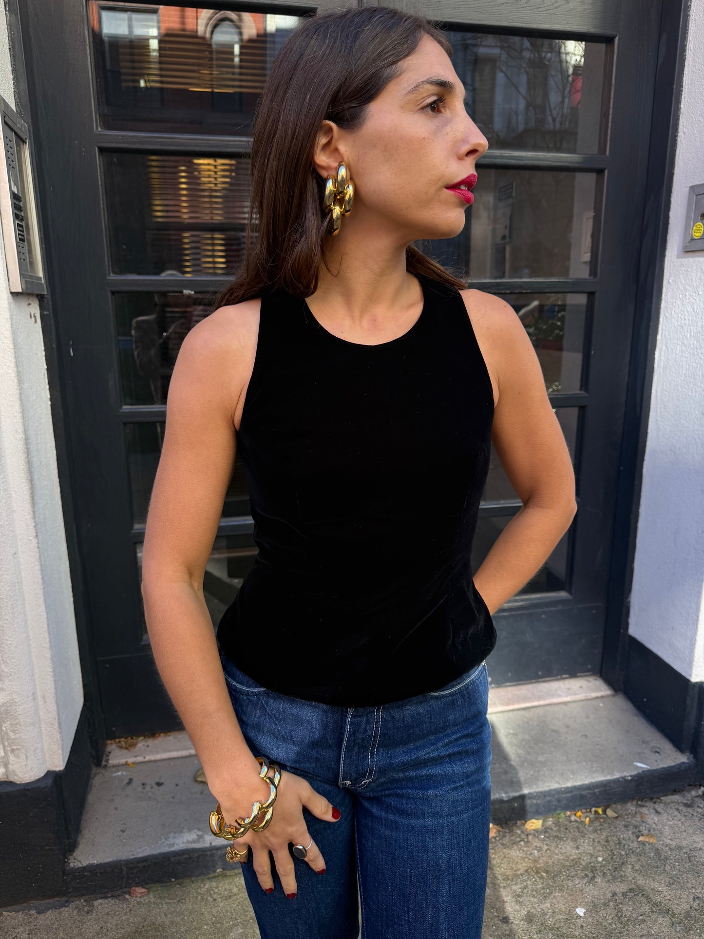 80s/90s Black Velvet Tank/Shell