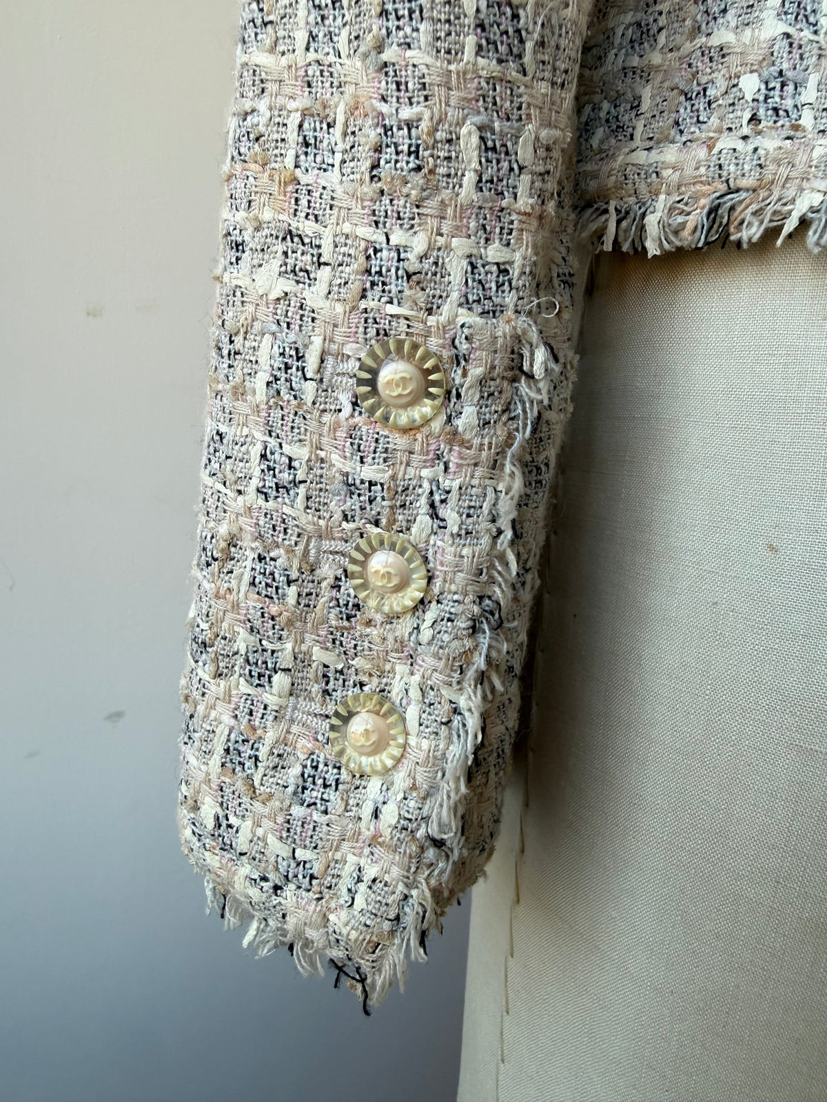 2004 Chanel Spring Cream Tweed Jacket