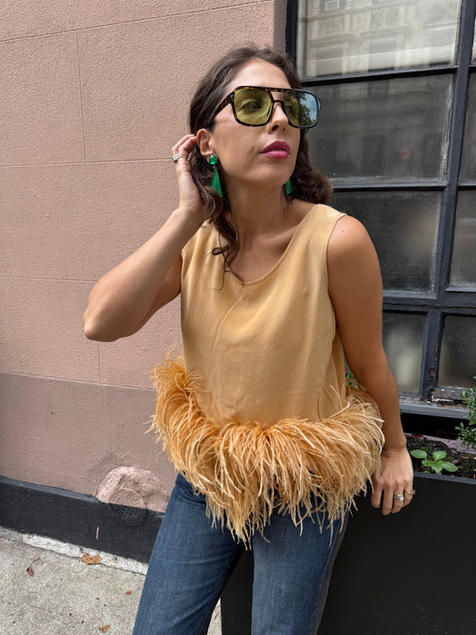 The Belle Tank, gold & gold