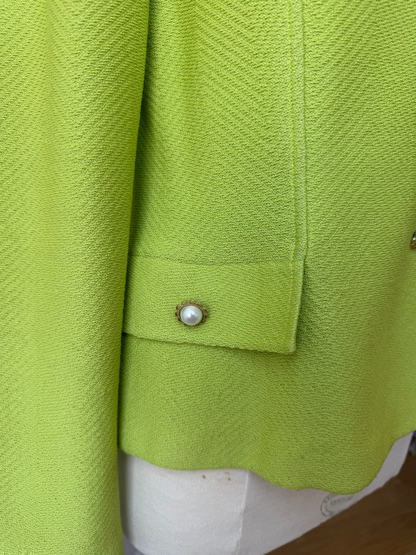 90s St. John Chartreuse Green Knit Blazer