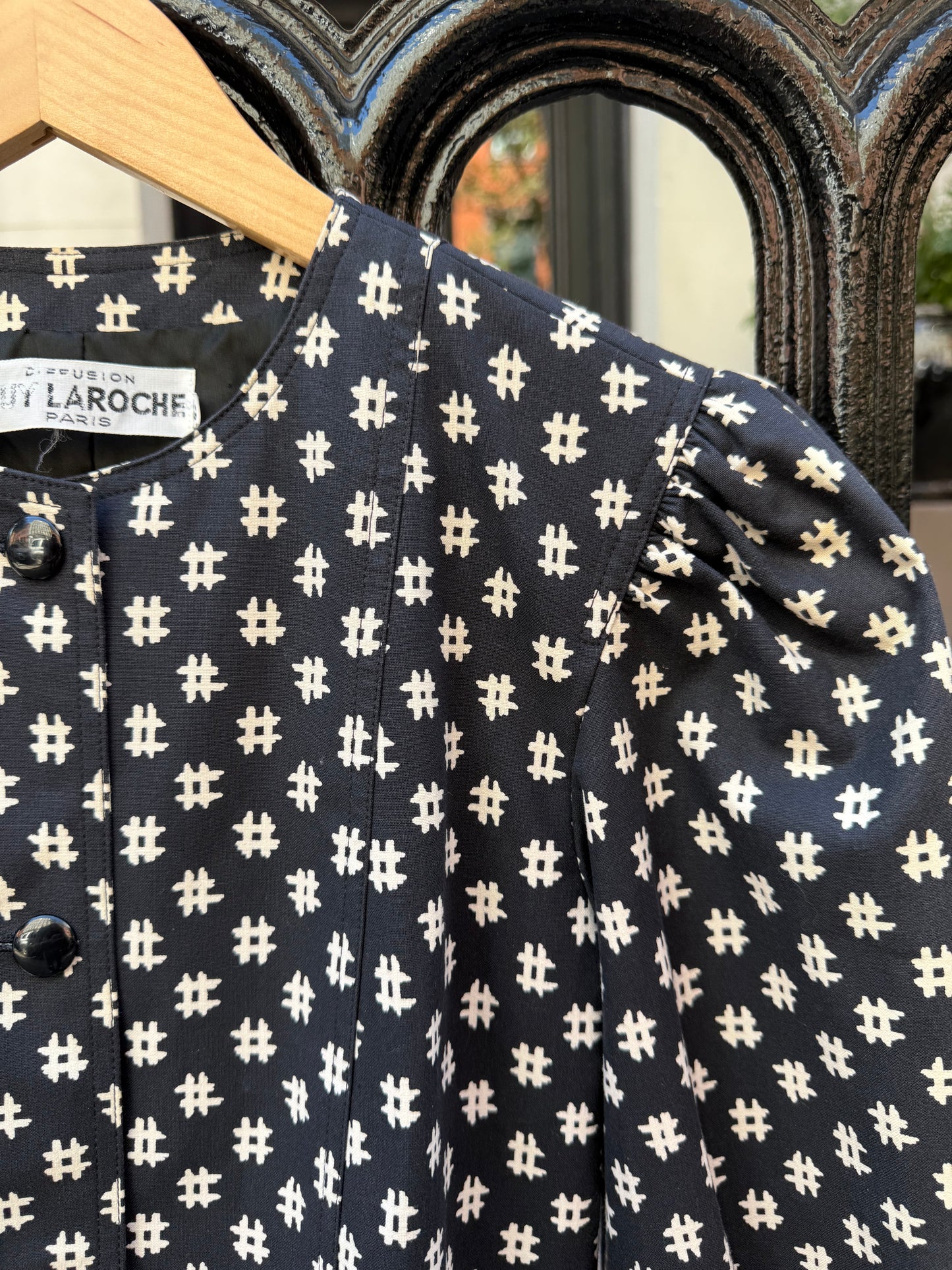 90s Guy Laroche black Puff Sleeve Jacket