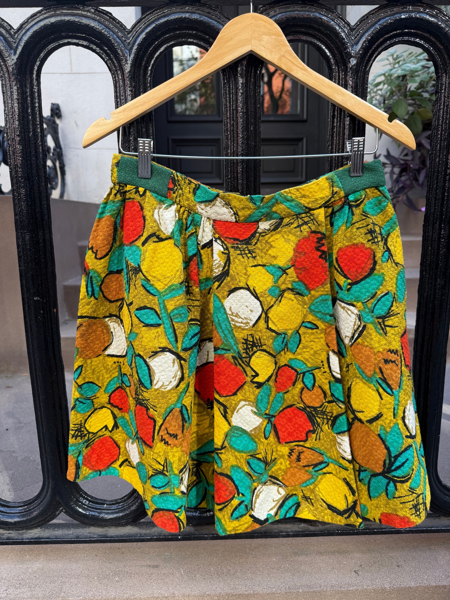 60s French Fruit Print Mini Skirt