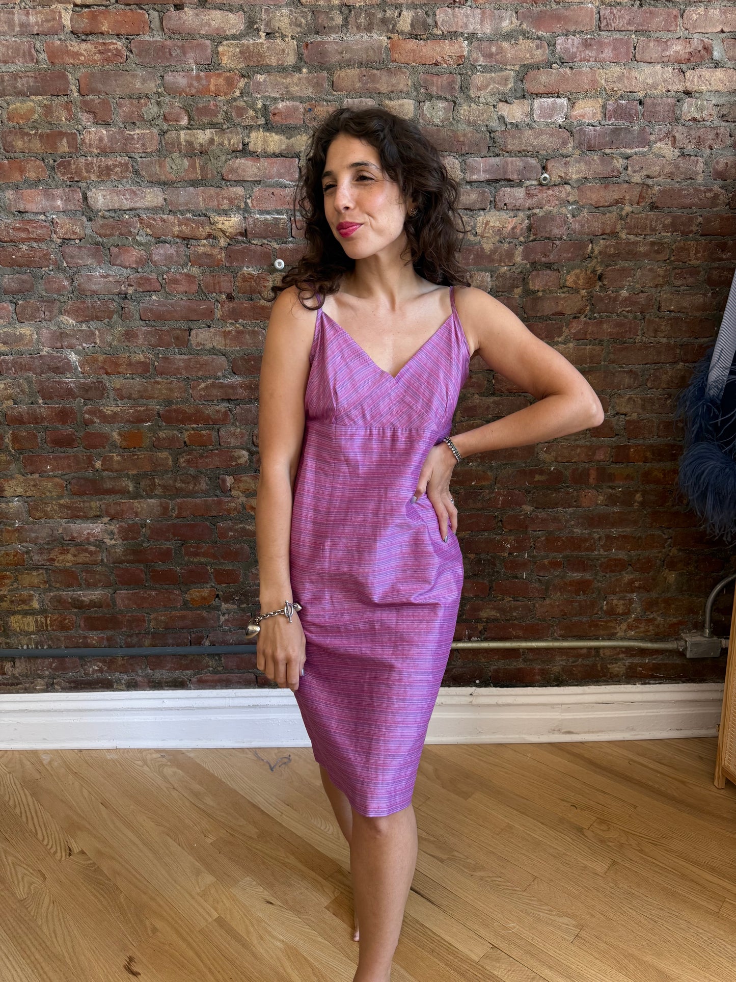 Vintage Raw Silk Purple dress