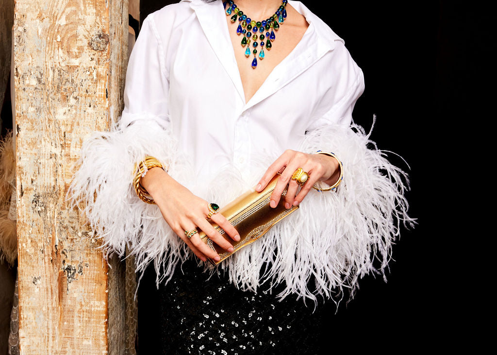 Vintage Gold Rounded Metal Clutch