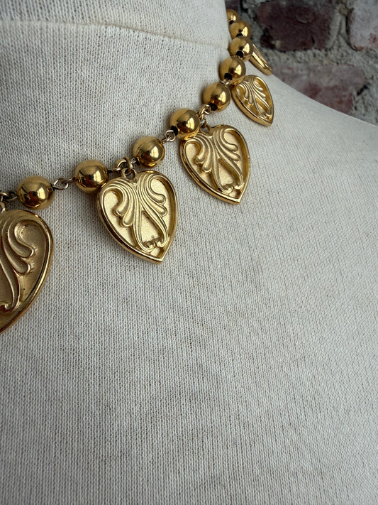 Vintage Napier heart charm necklace
