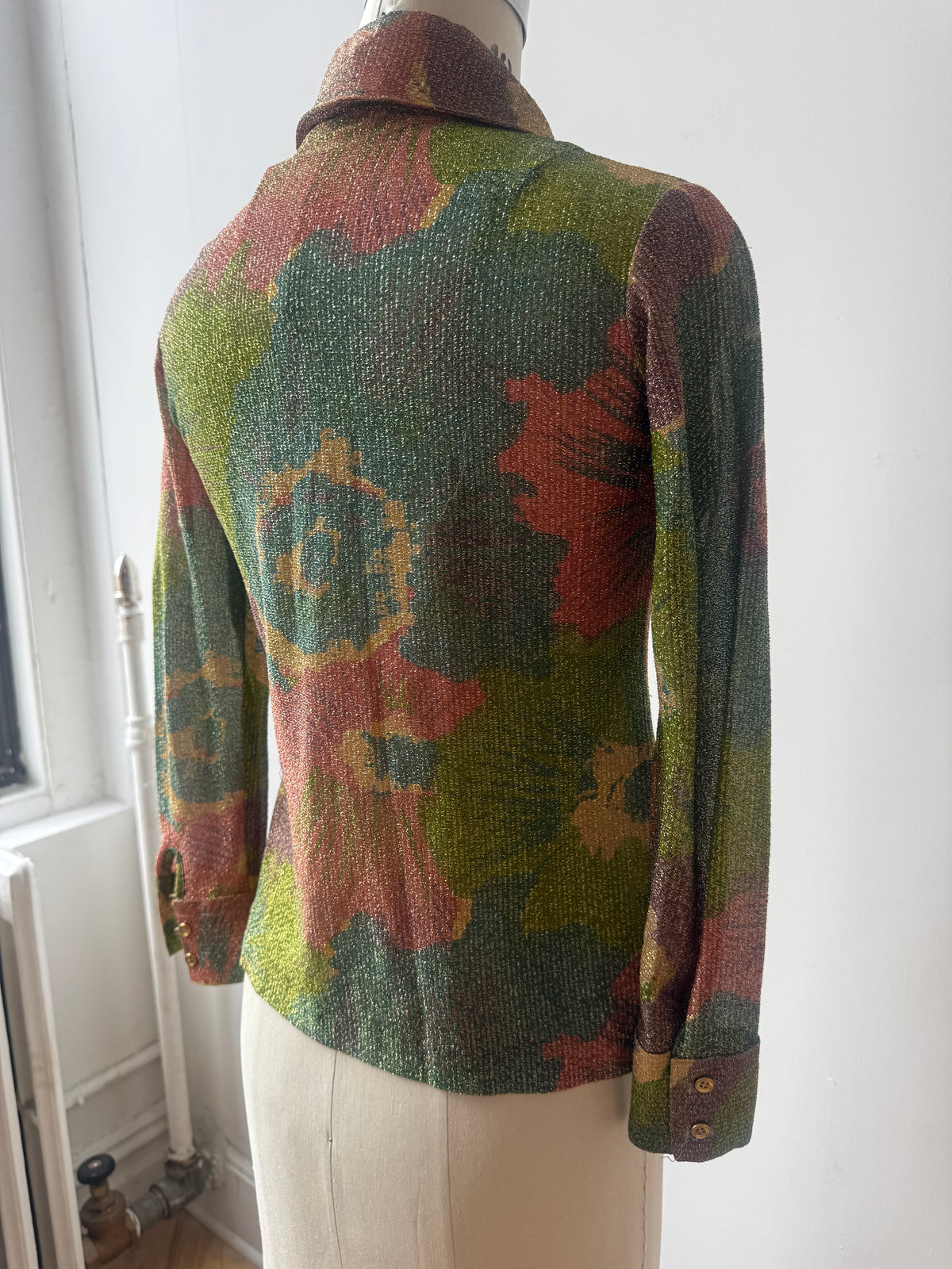 70s multicolored Lurex disco shirt