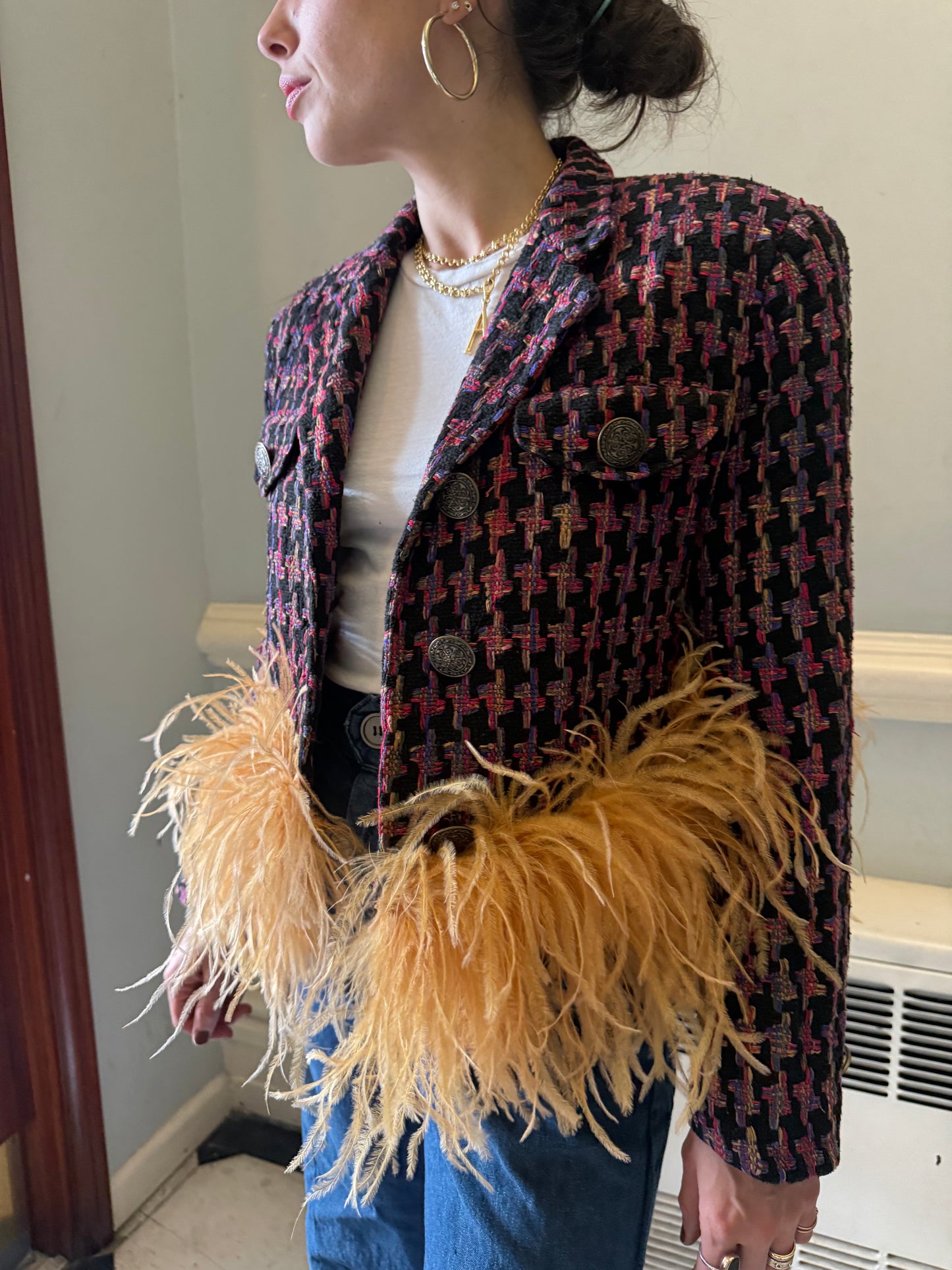 The Kiki - Vintage 90s Fantasy Tweed Blazer