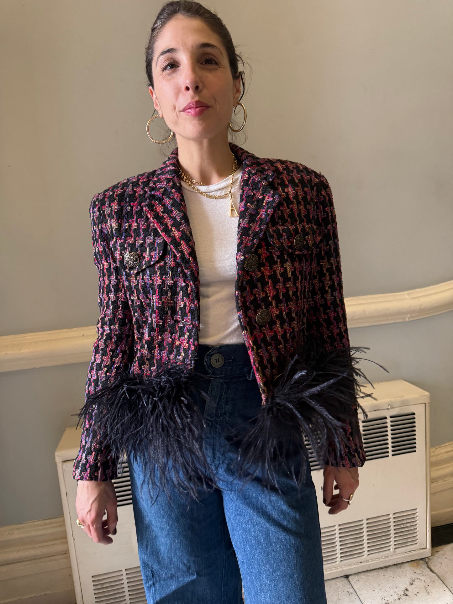 The Kiki - Vintage 90s Fantasy Tweed Blazer