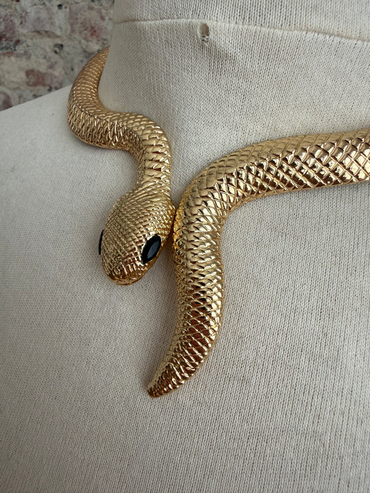 90s Vintage Gold-Toned Snake choker