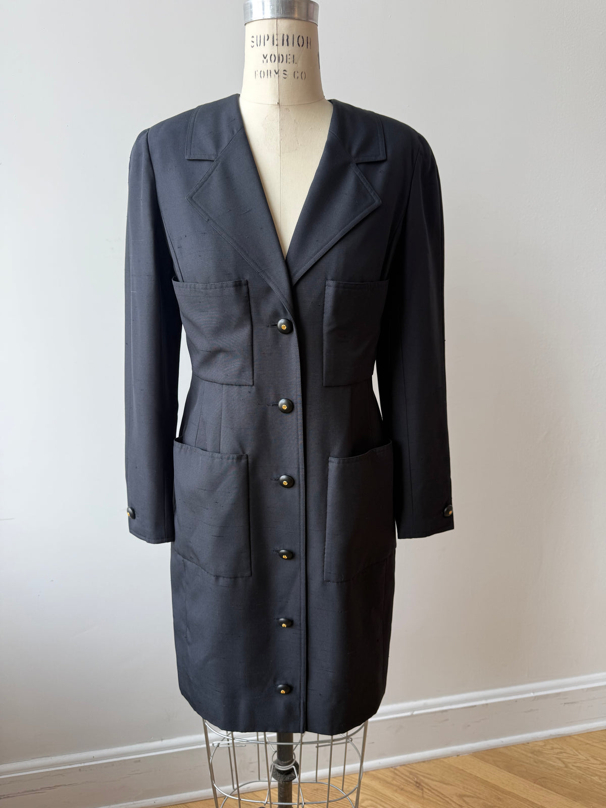 90s Chanel Black Coat/Dress