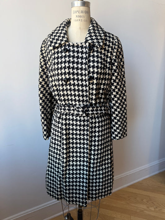 1960s  Houndstooth Wool Coat