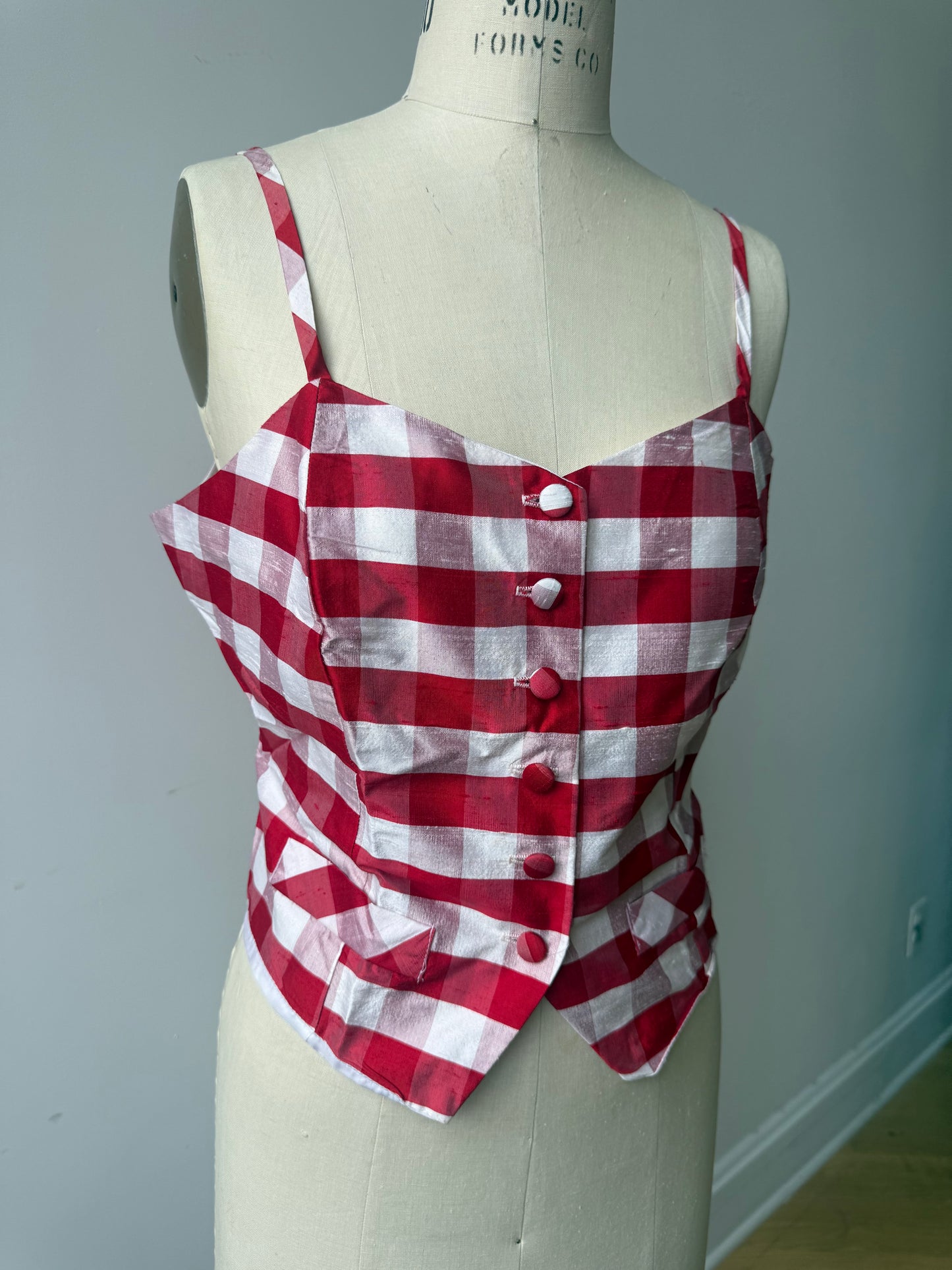 Vintage Silk Gingham Tank