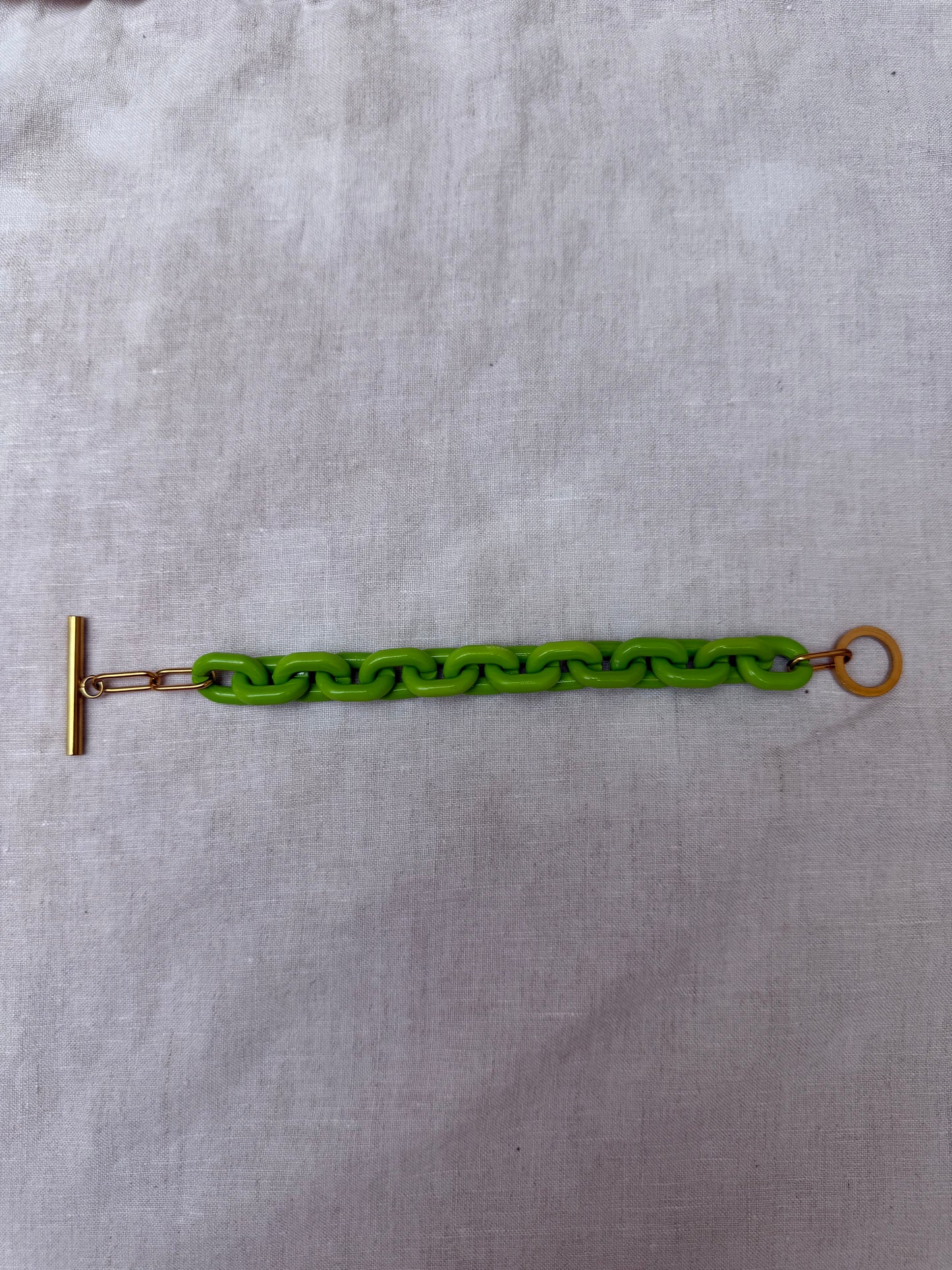 1960s French lime green resin bracelet