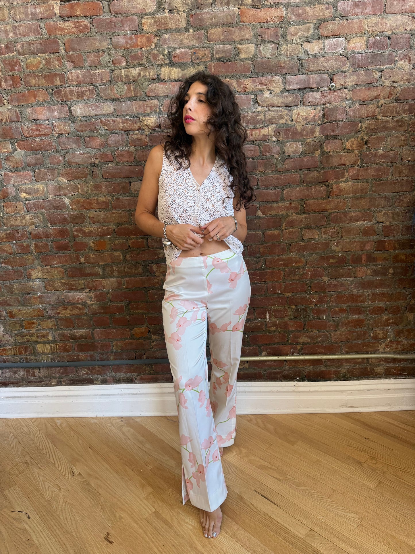 Versace Classic white floral pant