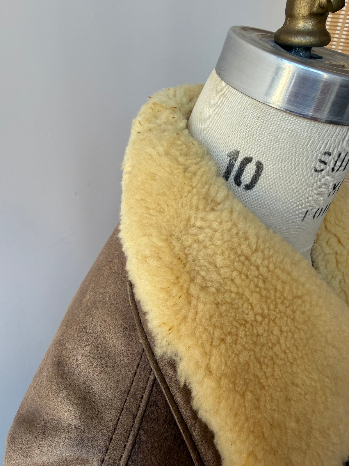 80s Distressed Leather Aviator Bomber Jacket