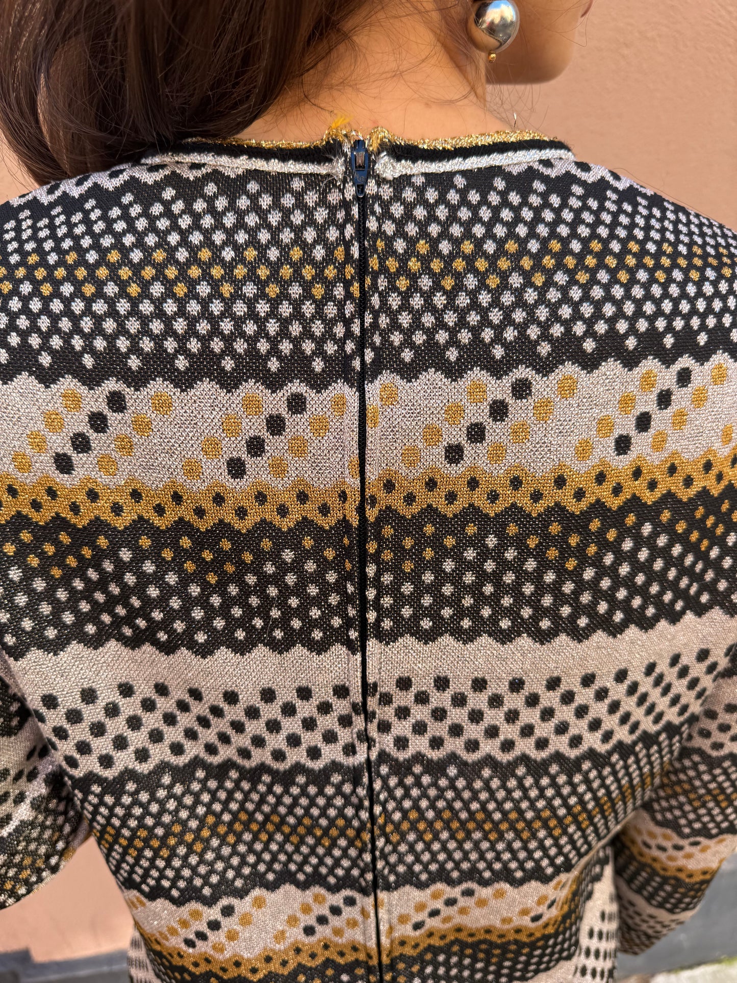 70s Knit Lurex Maxi Dress