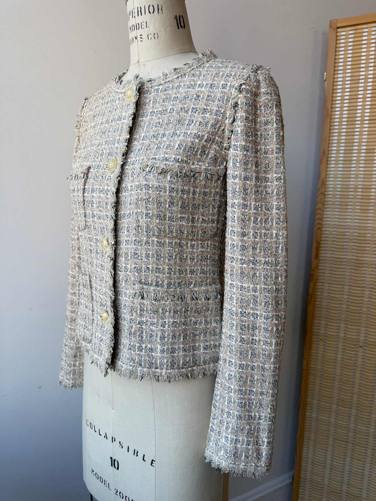 2004 Chanel Spring Cream Tweed Jacket