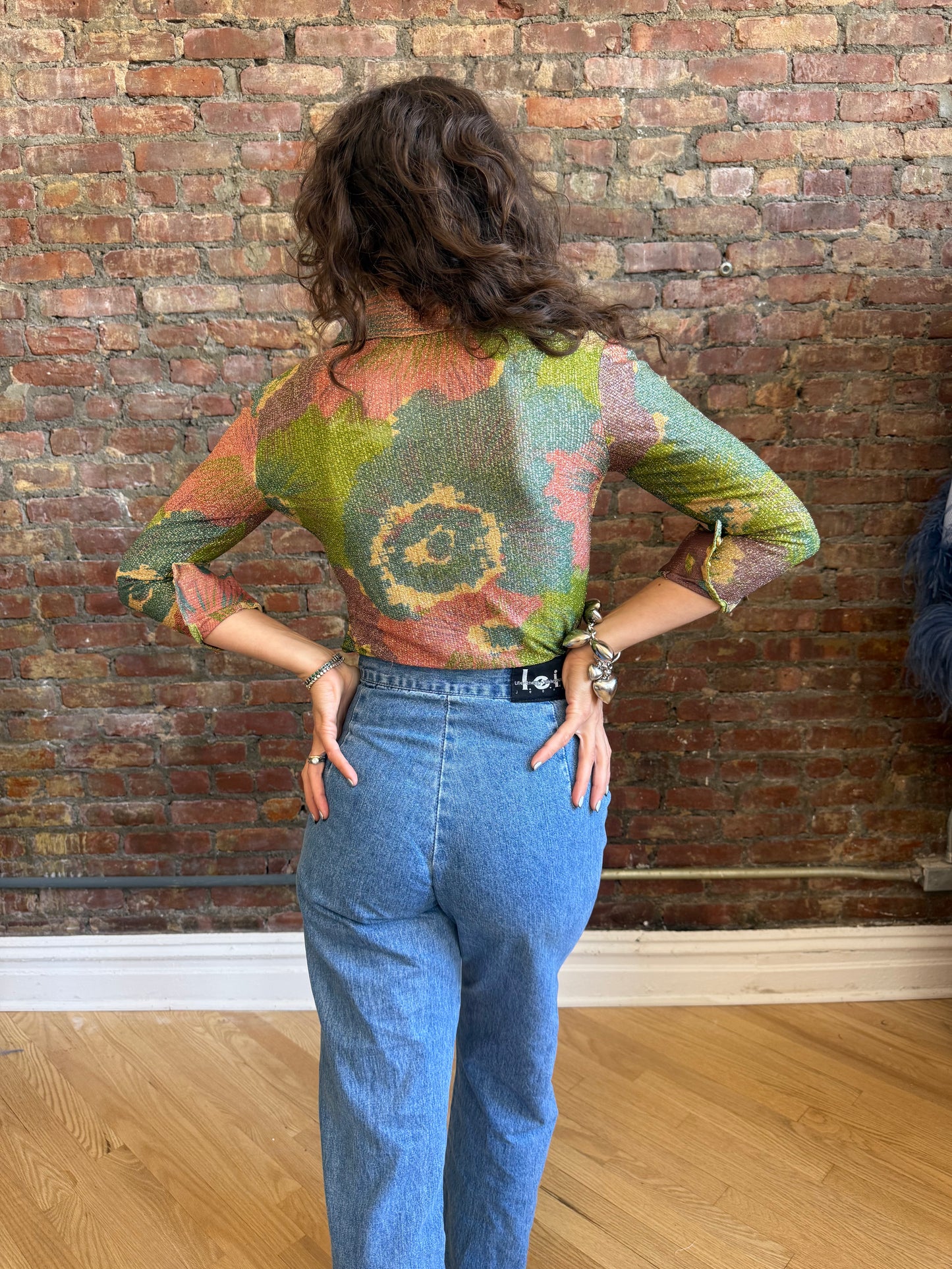 70s multicolored Lurex disco shirt