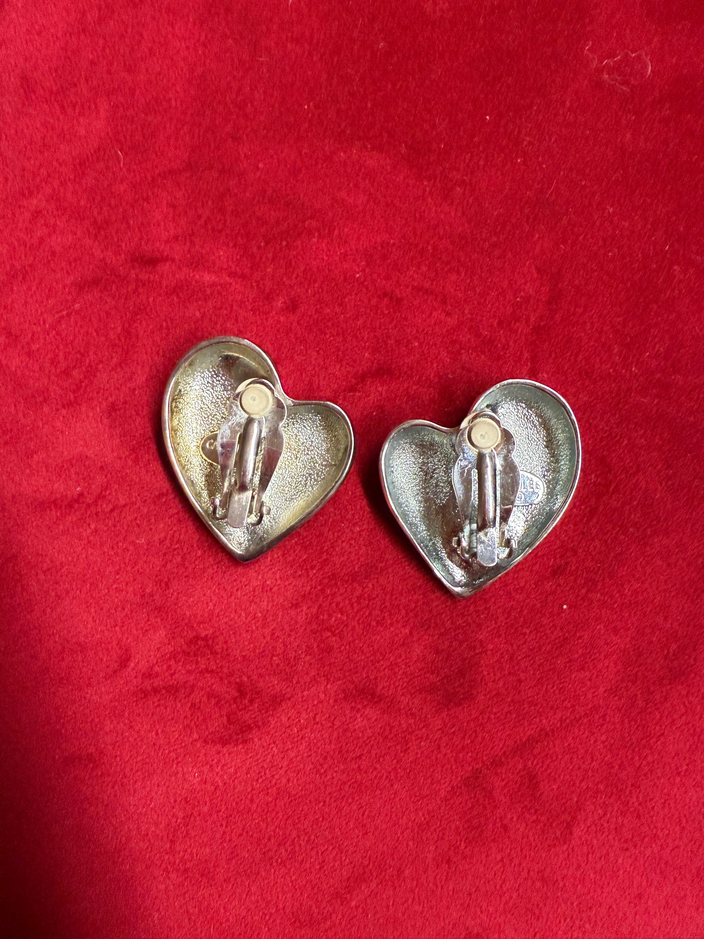 Vintage Carolee Silver Heart Clip-on Earrings