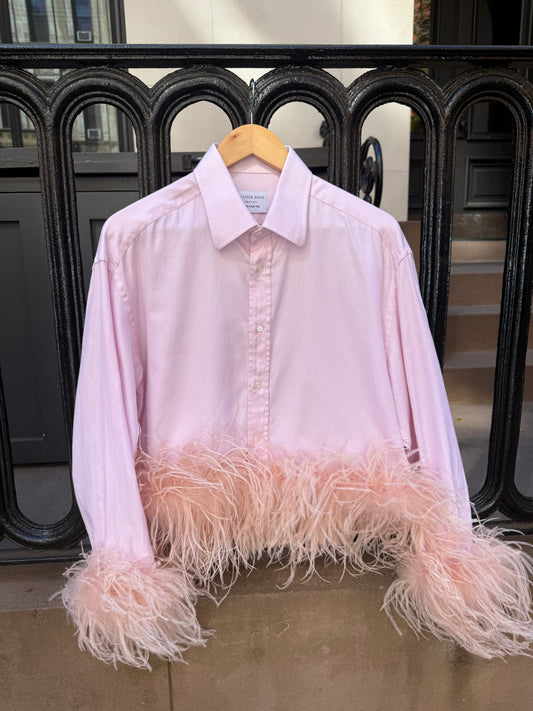 The Colette Feather Shirt - Pink & Pink