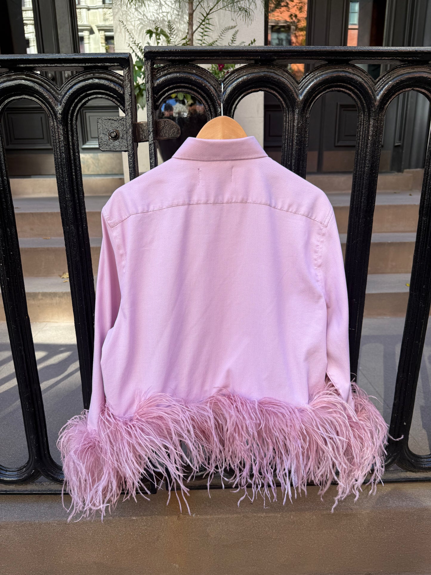 The Colette Feather Shirt - Dusty Pink & Dusty Rose