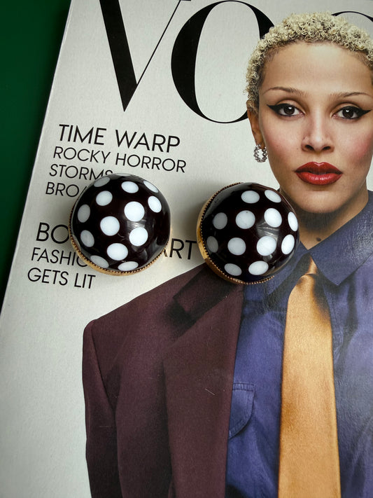 1960s William de Lillo Polka Dot Earrings
