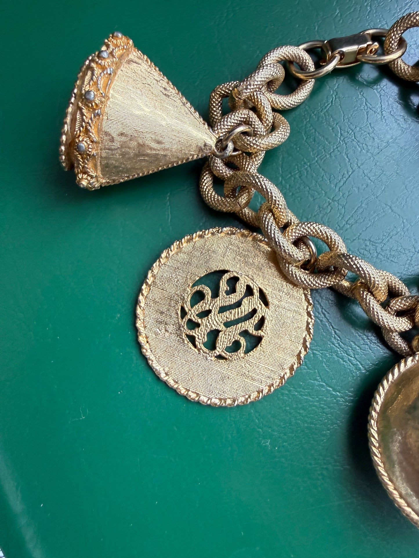 Vintage Gold-Tone Charm Bracelet