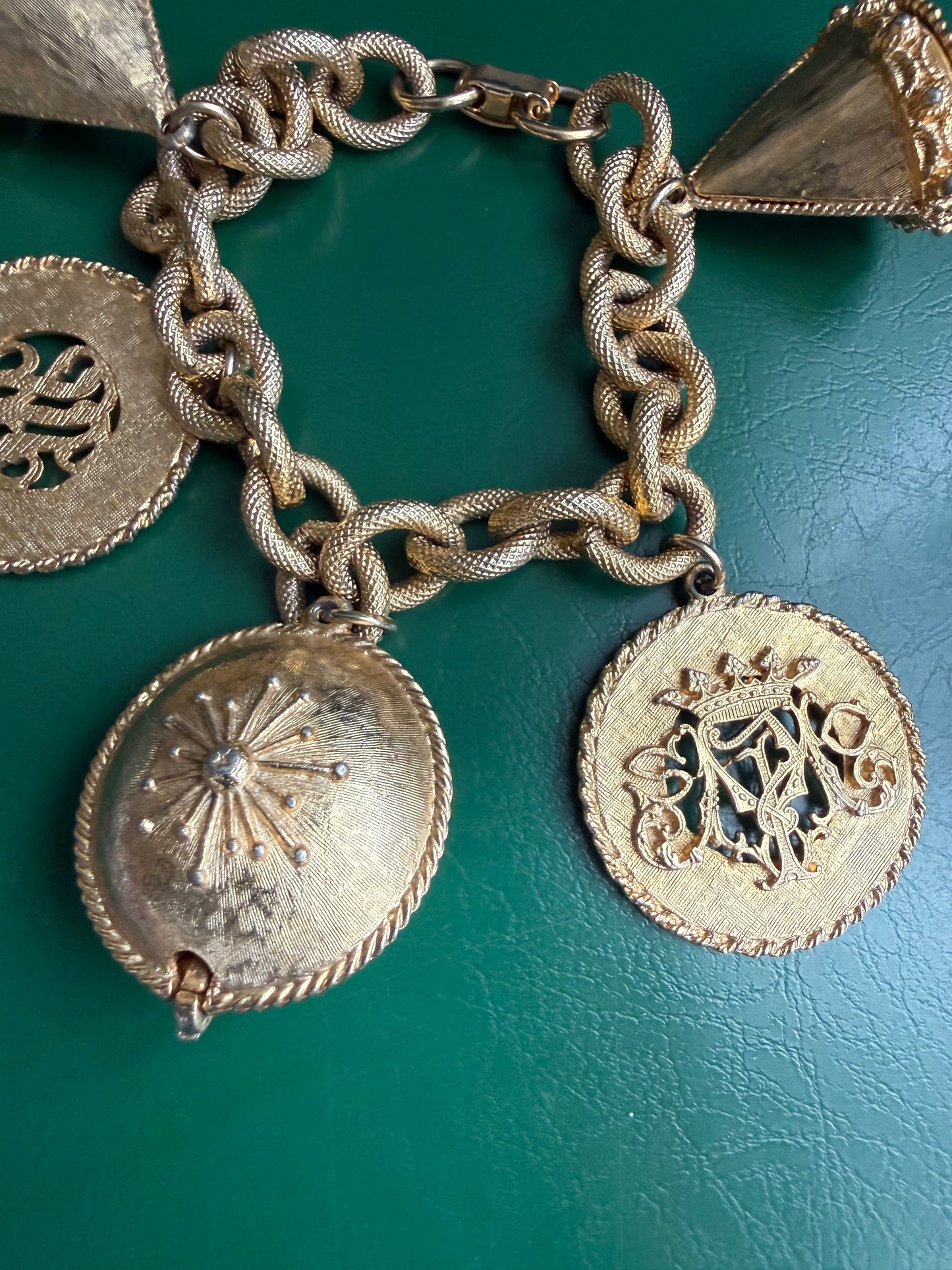 Vintage Gold-Tone Charm Bracelet