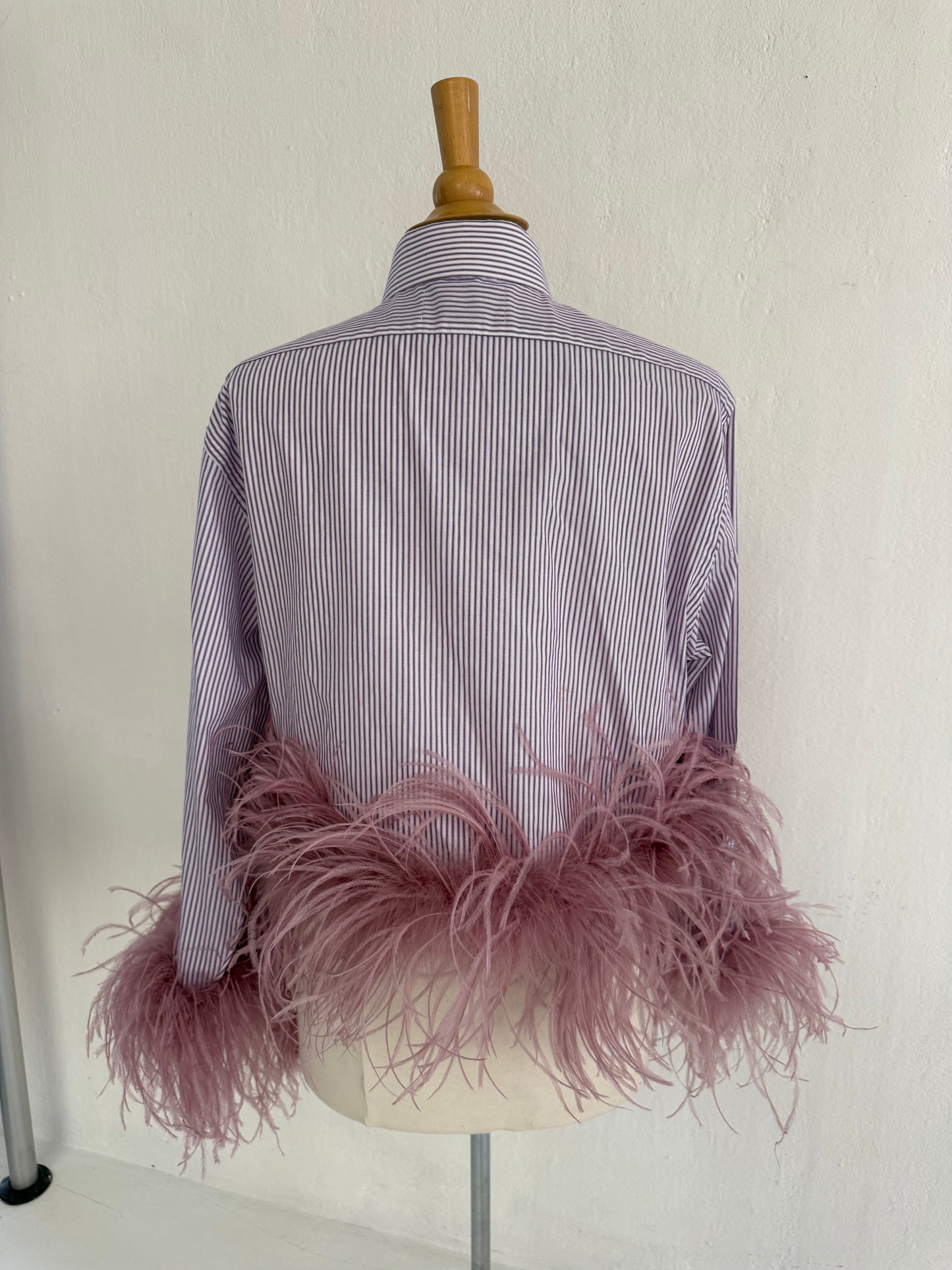 The Colette - purple pinstripe & Dusty rose
