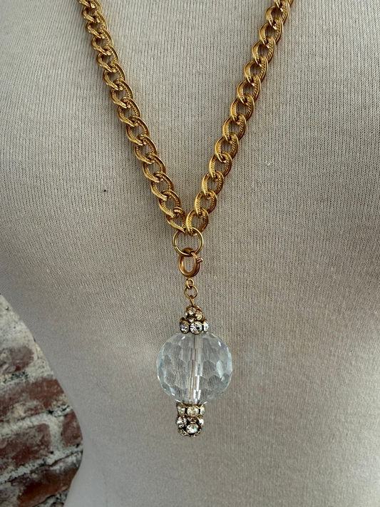 1970s William de Lillo Crystal Pendant Necklace