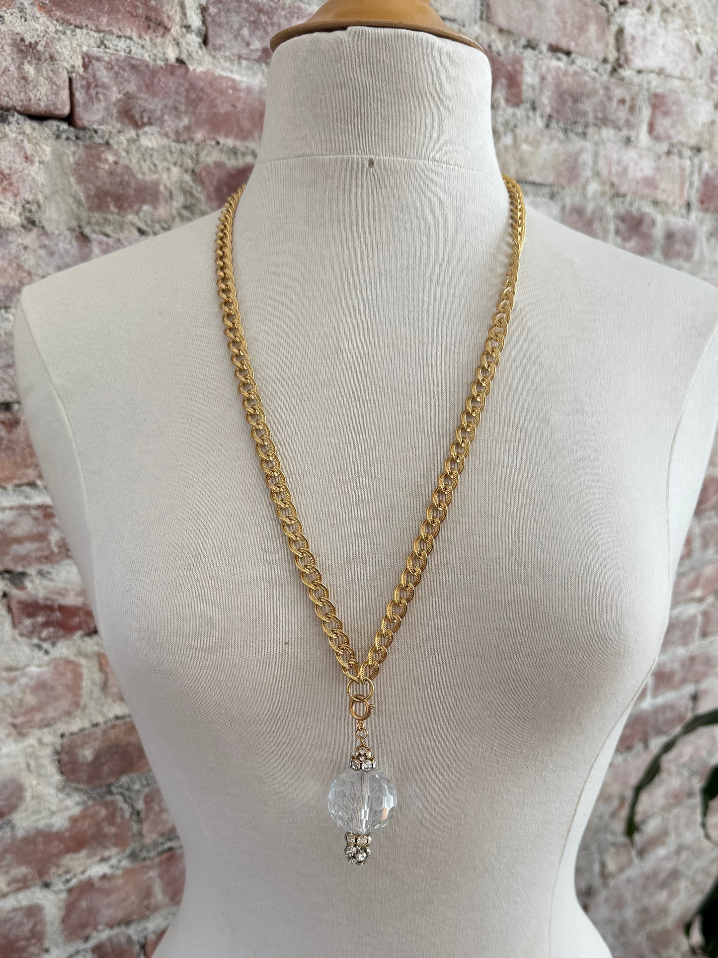 1970s William de Lillo Crystal Pendant Necklace