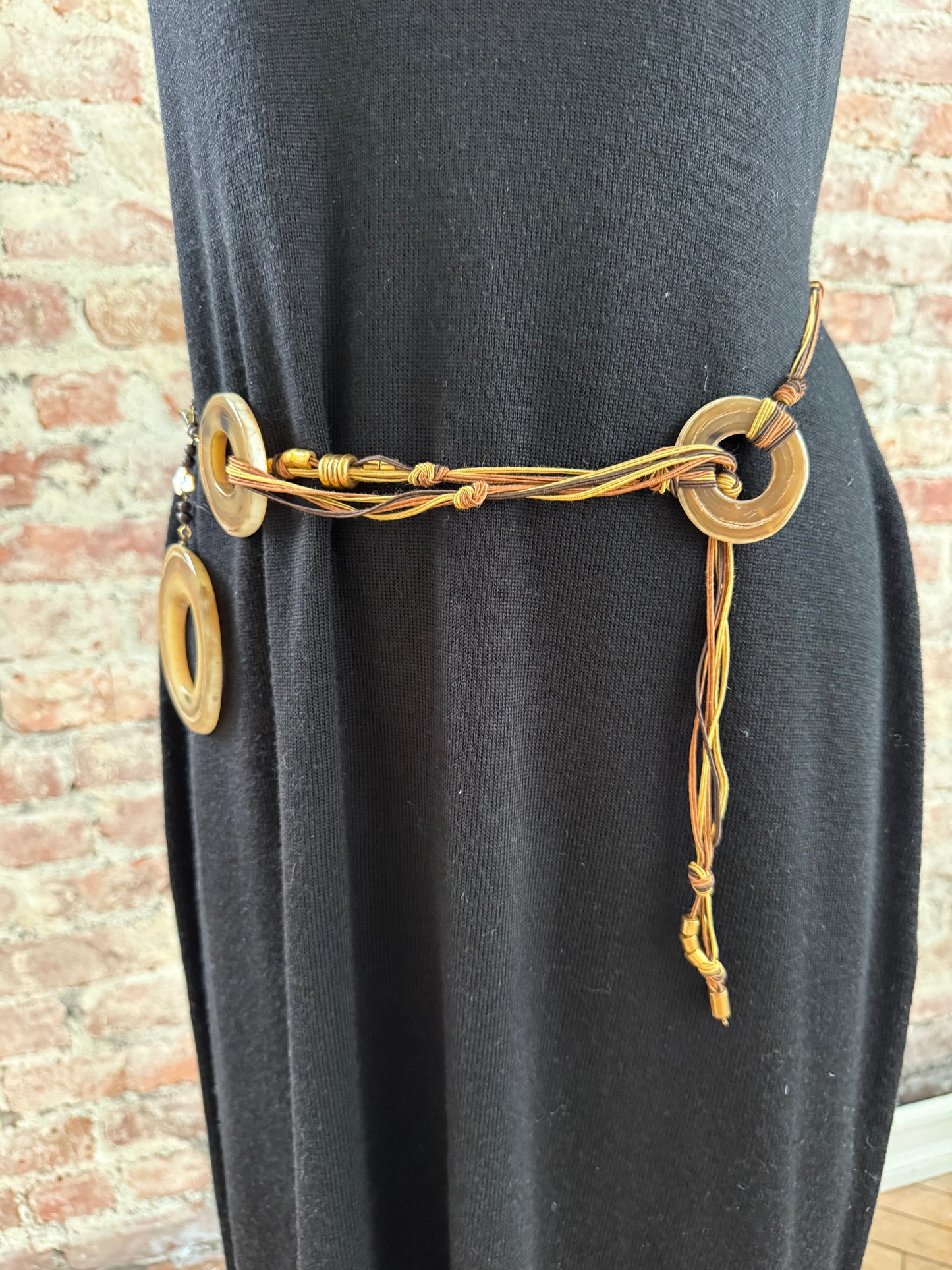 Vintage Rope Belt w Horn