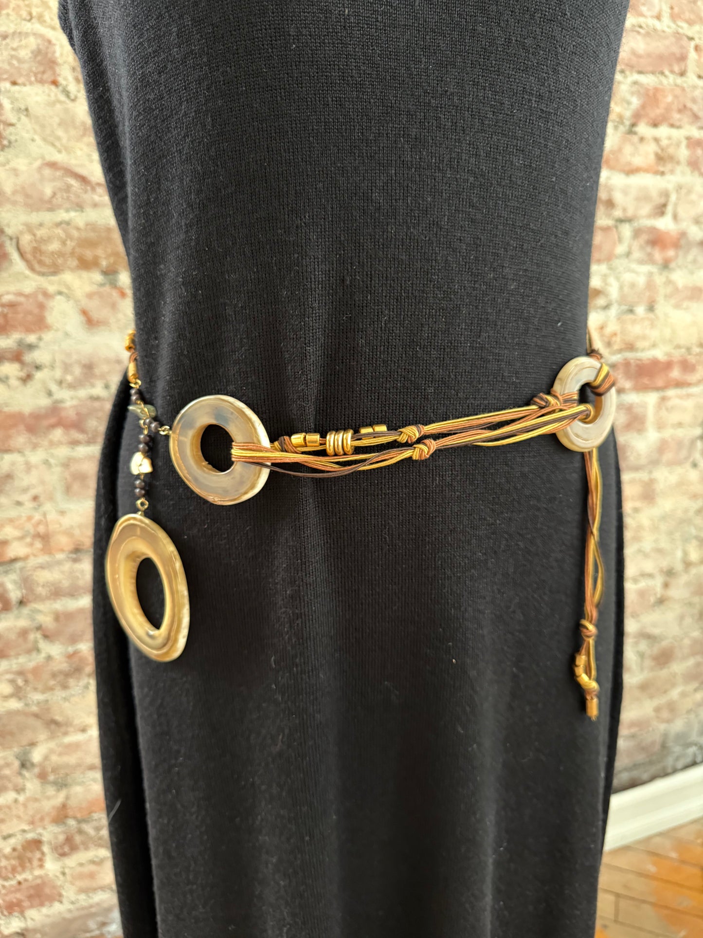Vintage Rope Belt w Horn