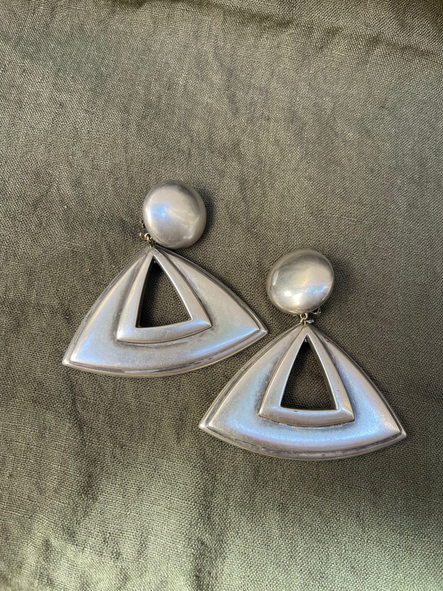 Vintage Deadstock Modernist Silver Earrings