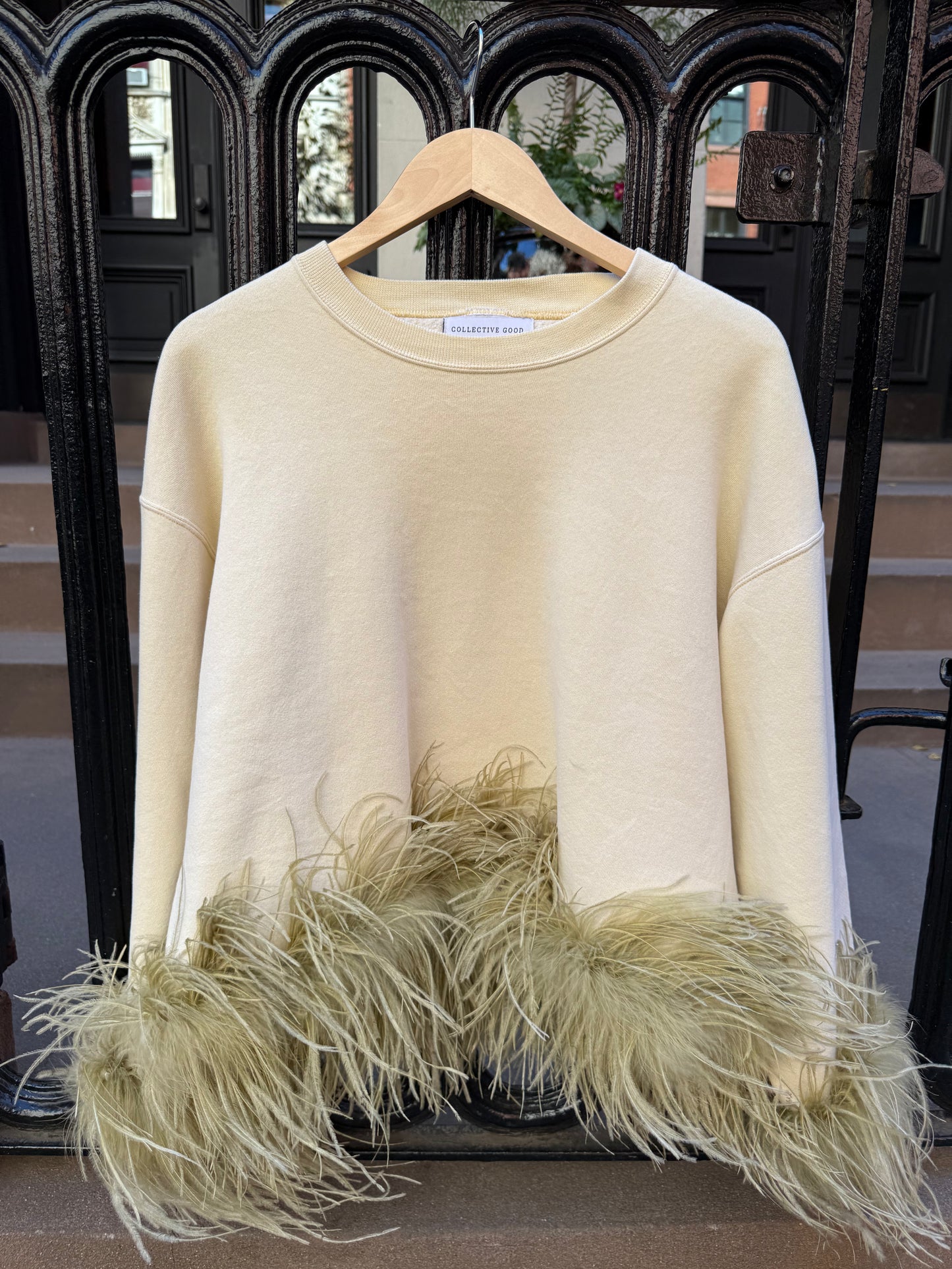 The Coco Feather Sweatshirt - Yellow & Sage